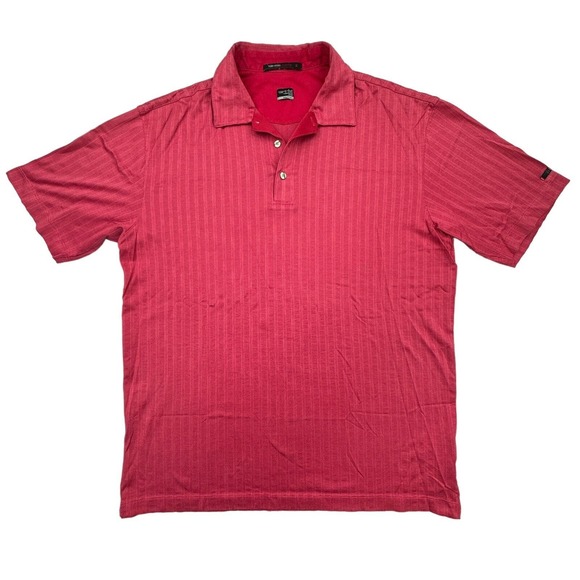 Nike Other - Nike Tiger Woods Polo Shirt Mens Red Large Short Sleeve Fit Dry Golf Performance